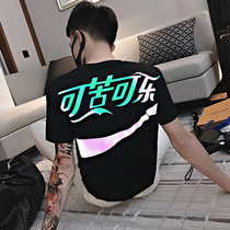 Summer short sleeve mens T-shirt trend handsome half sleeve clothes 2021 New Net Red Tide brand reflective T-shirt