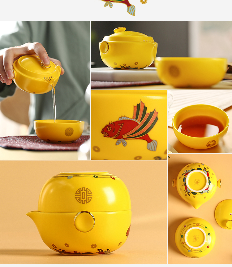 Chang south ceramics ferro, ShouXi travel goods crack cup portable a pot of a single mercifully tea set with a gift