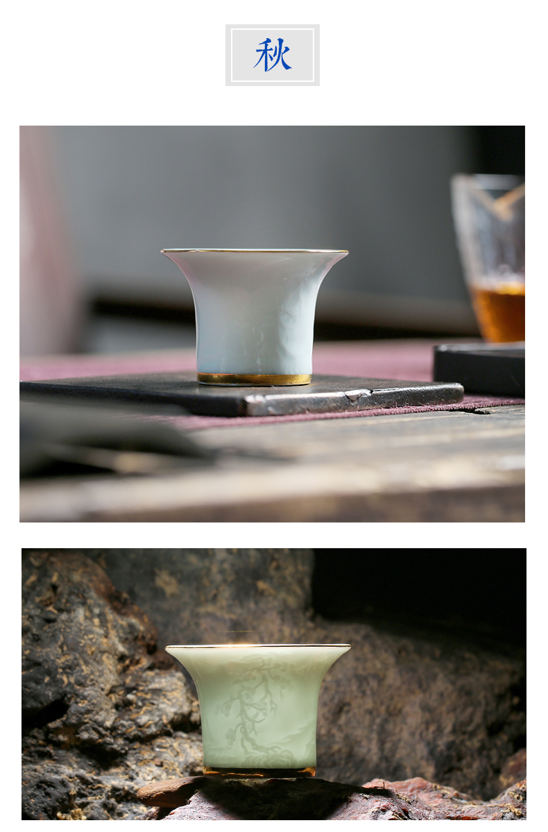 Prosperous south of jingdezhen ceramic film single green fuels the kung fu master cup sample tea cup individual cup of spring, summer, autumn and winter fragrance - smelling cup