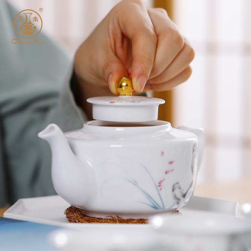 Chang south ceramics jewel hidden fuels the teapot tea tea cup eight white porcelain kung fu tea set