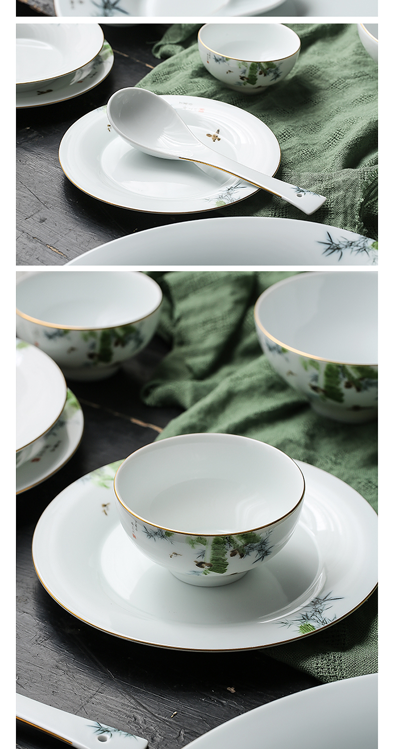 Prosperous southern dishes household of Chinese style and contracted jingdezhen ceramic spring suits for home dishes chopsticks combination