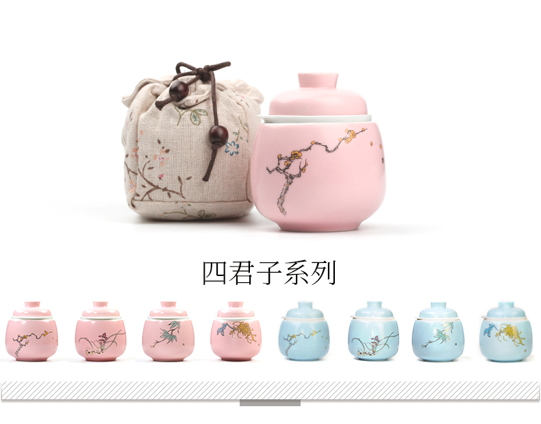 Chang south jingdezhen ceramic crack cup travel a pot of a portable personal gifts multi - purpose office tea set