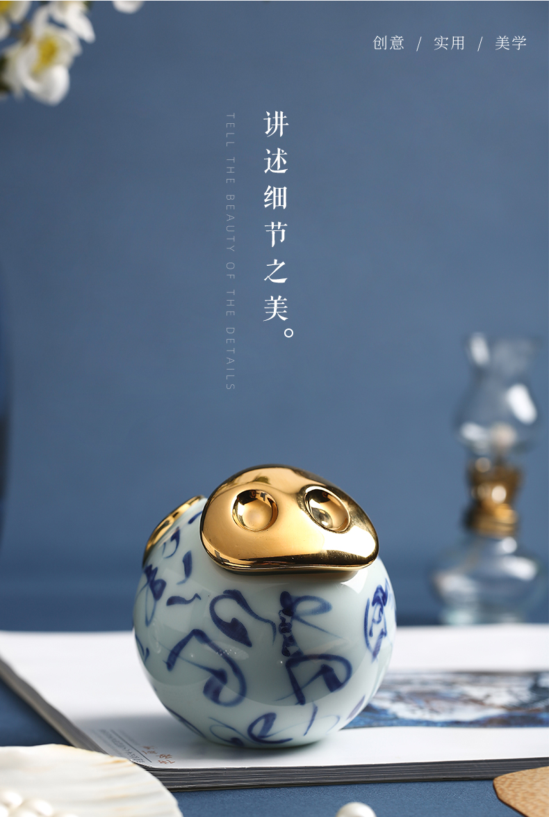 Chang south of jingdezhen ceramic tea packaging gift box receives ancient up old camellia to blessing pig small caddy fixings