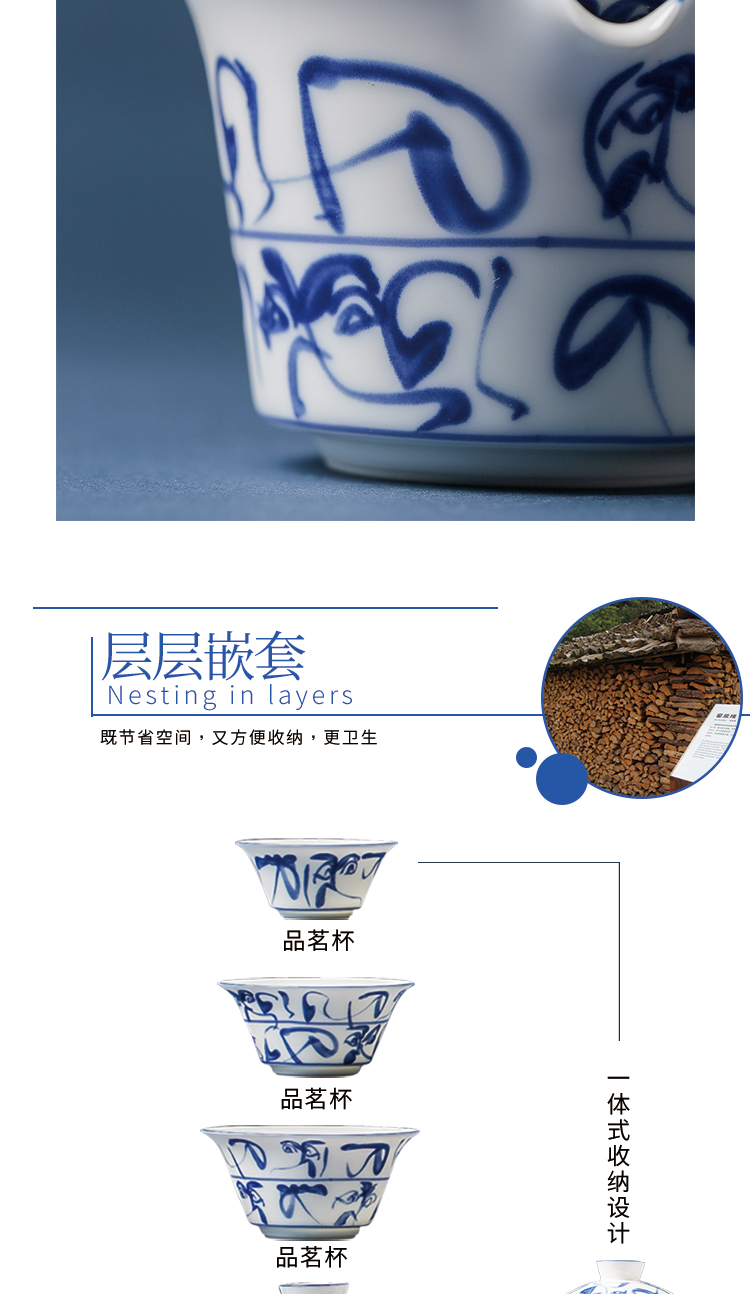 A prosperous south to crack A pot of three jingdezhen ceramic portable travel to business tea set