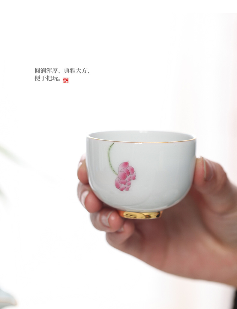 Chang, south jade porcelain ceramic hand - made paint lotus rhyme eight woolly tureen tea tea tea set jingdezhen ceramics