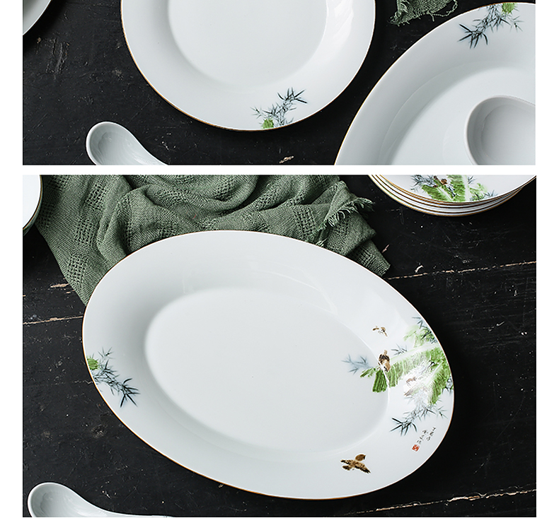 Prosperous southern dishes household of Chinese style and contracted jingdezhen ceramic spring suits for home dishes chopsticks combination