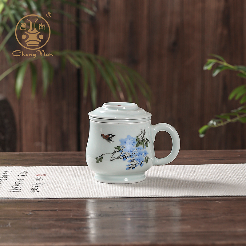 Changnan porcelain master made tea cup ceramic Jingdezhen tea set filter with lid office tea cup business gift box