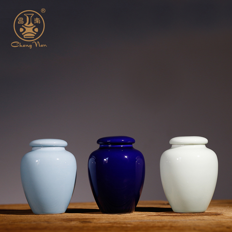 Prosperous south jingdezhen ceramic tea pot seal tank storage tanks moistureproof tea pot general small POTS POTS of tea boxes