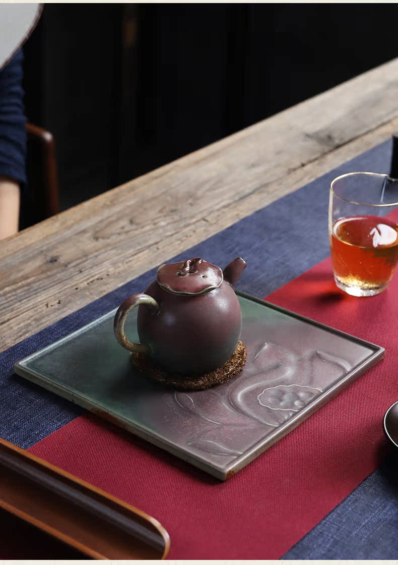 Restoring ancient ways, shadow pot bearing small dry mercifully iridescence home tea tray was practical Japanese ceramic up tray mat the teapot