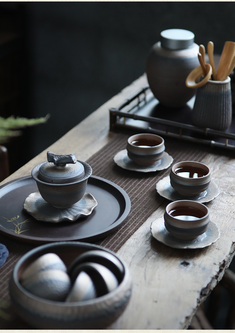 Element shadow undressed ore coarse pottery tea pot thread alloy cover seal up POTS household large bulk storage of pu 'er tea