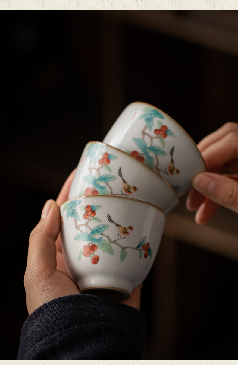 Plain film your up sample tea cup masters cup ceramic cups household kung fu tea tea set single CPU RuTao, coloured drawing or pattern