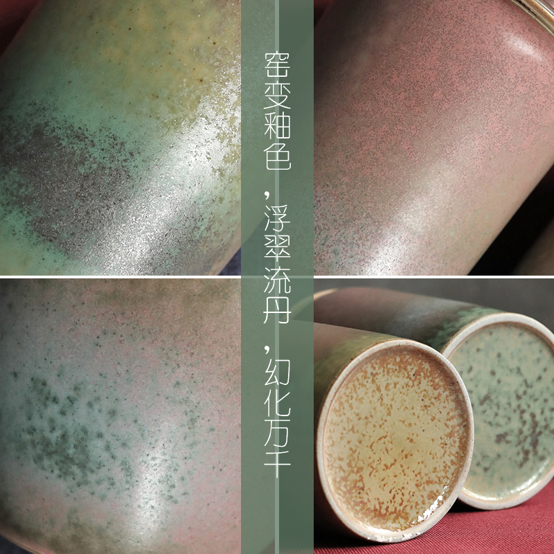 Plain film caddy fixings ceramic Japanese household seal pot variable moisture restoring ancient ways of tea warehouse storage tanks super