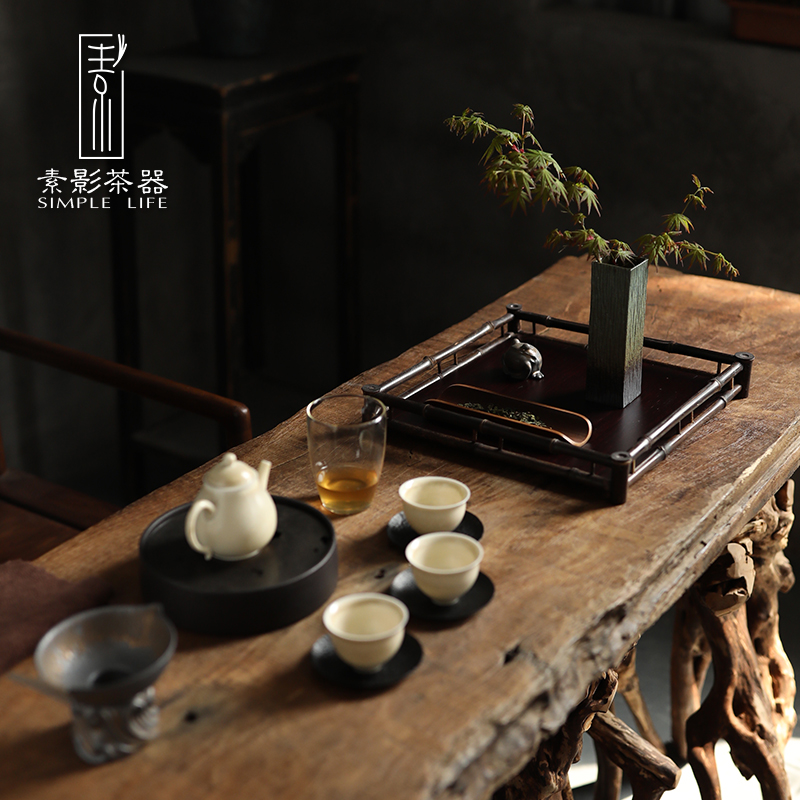 Element shadow up green glaze vase Japanese small ceramic flower implement coarse pottery flower implement tea zen home furnishing articles