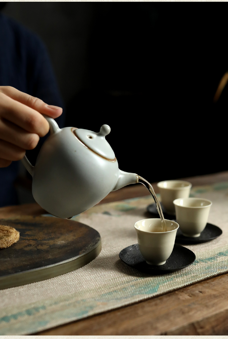 Restoring ancient ways, shadow RuTao household ceramic teapot beauty kung fu tea tea single pot of primitive simplicity can raise the teapot