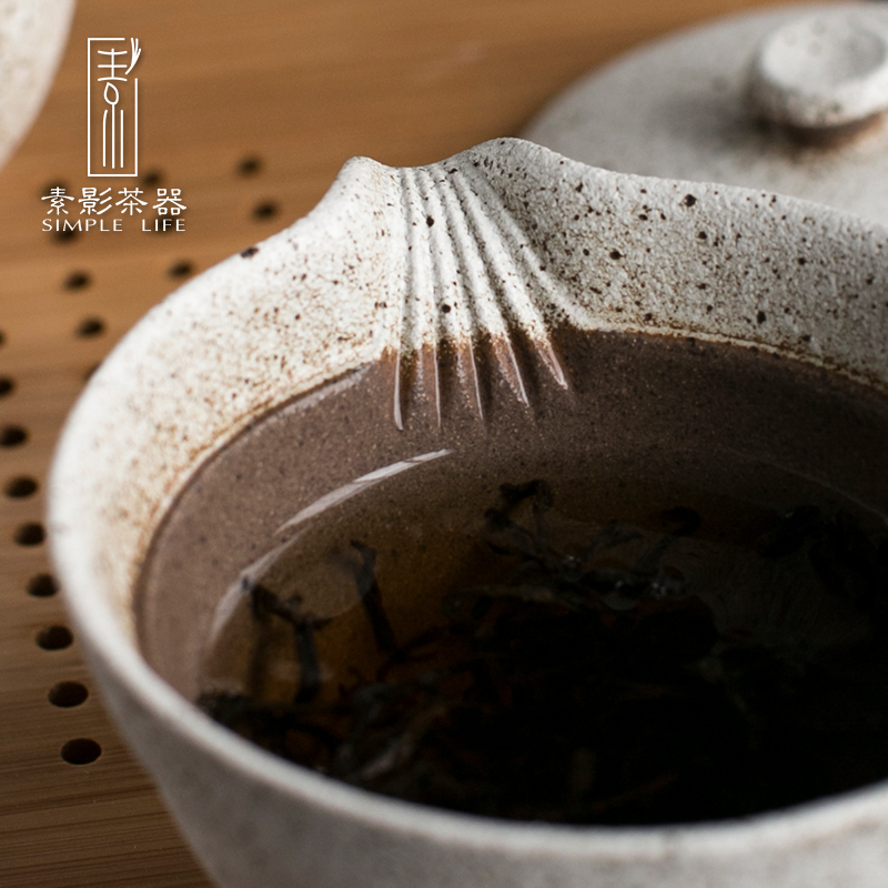 Restoring ancient ways, shadow coarse pottery cup to crack a pot of two cups of is suing portable travel tea set seal caddy fixings