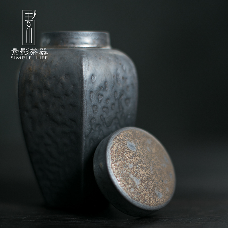 Restoring ancient ways, shadow gold caddy fixings ceramic storage POTS trumpet the seal pot tea tea accessories warehouse by hand