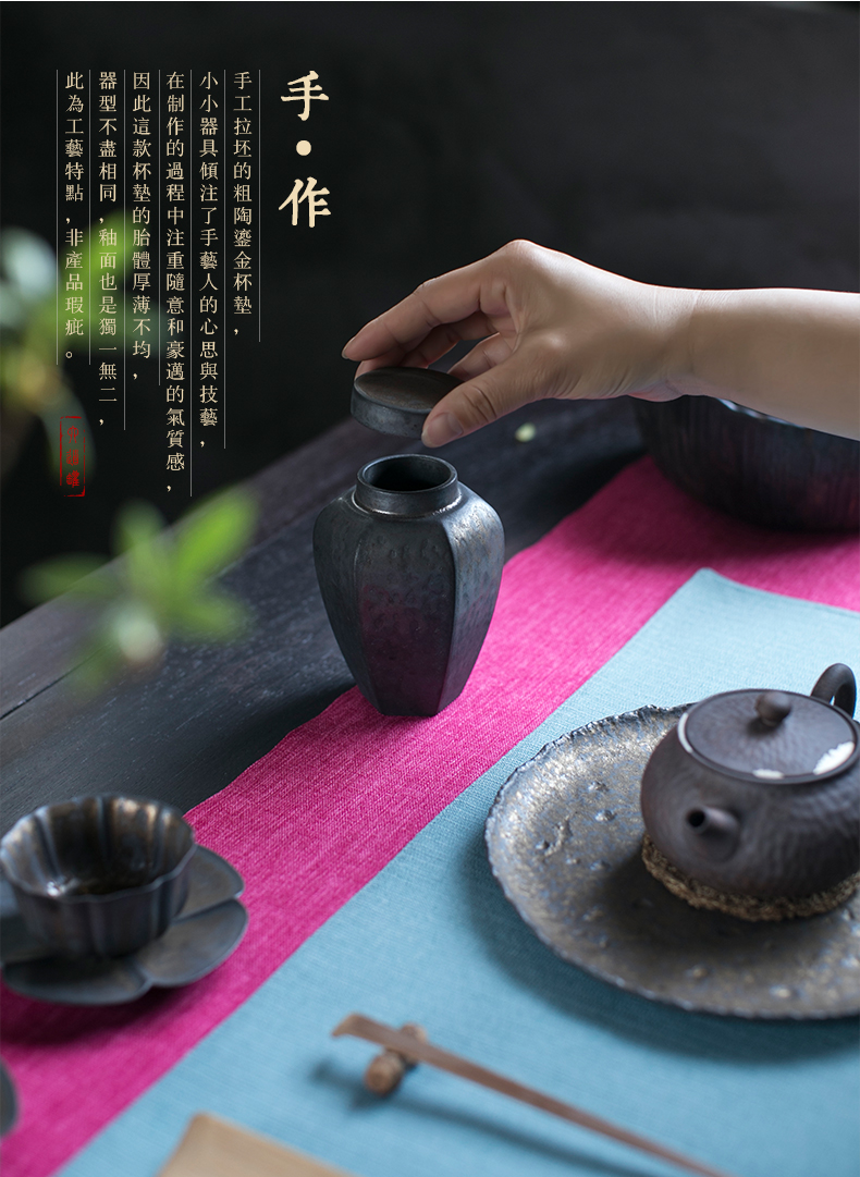 Restoring ancient ways, shadow gold caddy fixings ceramic storage POTS trumpet the seal pot tea tea accessories warehouse by hand