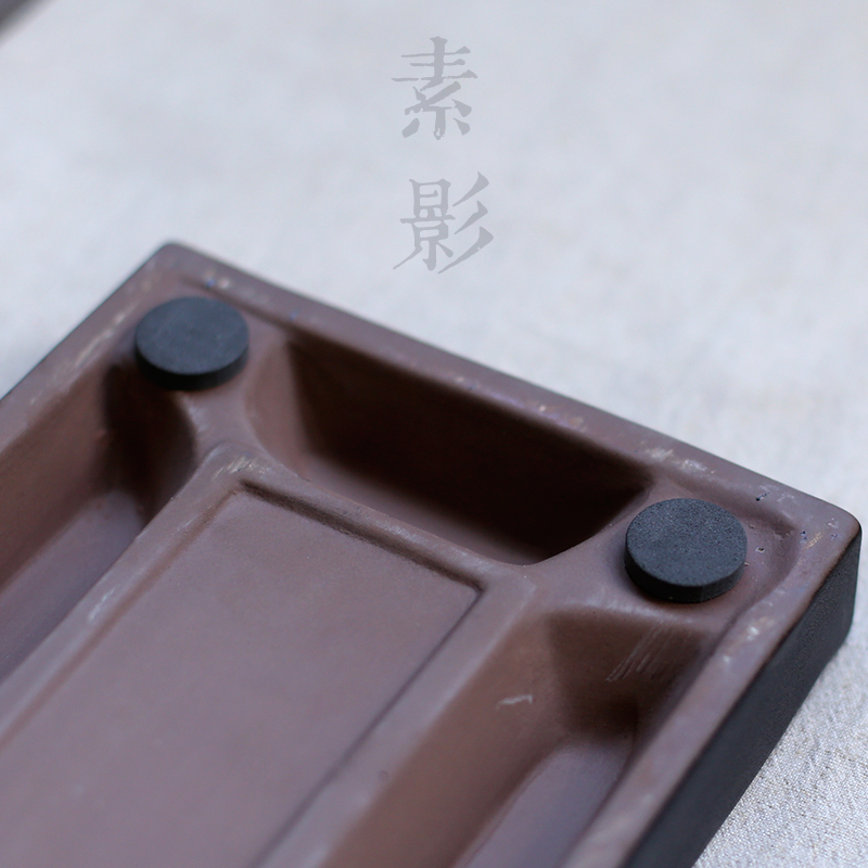 Element shadow small ceramic tea tray storage rectangle ChengChan black single dry wind mercifully kung fu tea tea pot