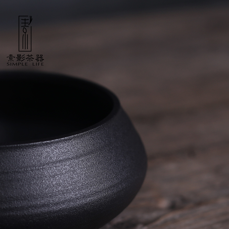 Plain film large coarse pottery, black and white tea wash to antique Japanese built water creative kung fu tea accessories for wash ceramic cup