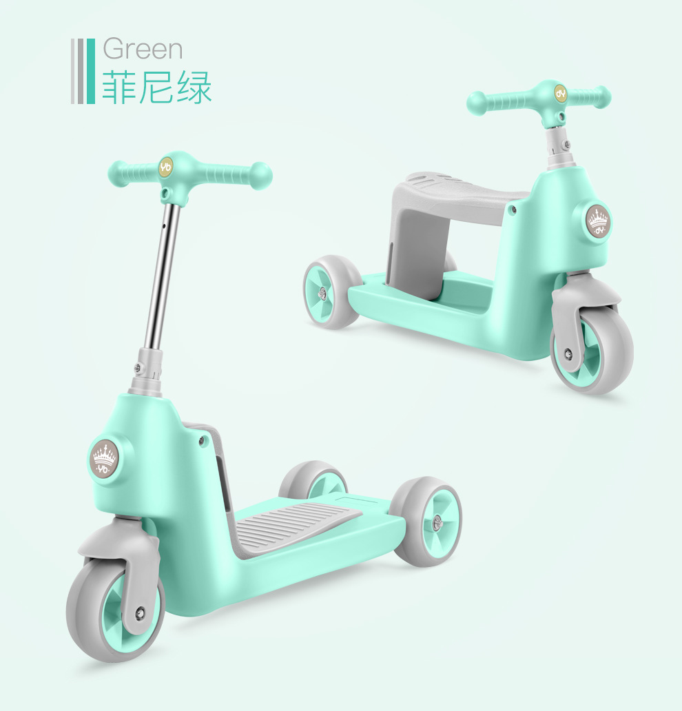 xe trượt thăng bằng Xe tay ga trẻ em 1-2-4 tuổi có thể ngồi bánh xe rộng ba trong một xe trượt yo-yo mới bắt đầu cân bằng - Smart Scooter xe thăng bằng ninebot