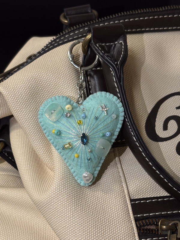 Original Design - Mint Mambo Heart-Shaped Non-Woven Fabric Pendant - Single-Sided Original Design - Mint Mambo Heart-Shaped Non-Woven Fabric Pendant - Single-Sided