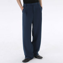 HARH Landing original Dyeing Blue Cyan Straight Cylinder Western Pants Loose Design Sensation Tug Casual Long Pants