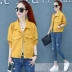 Áo khoác denim nữ ngắn tay dài 2019 thu đông phiên bản mới phổ biến của Hàn Quốc - Áo khoác ngắn