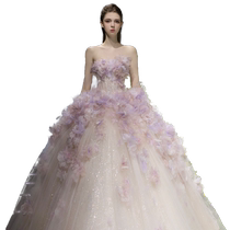 Wedding dress high-end main yarn 2024 new bride going out yarn toasting clothes engagement high-end light luxury niche