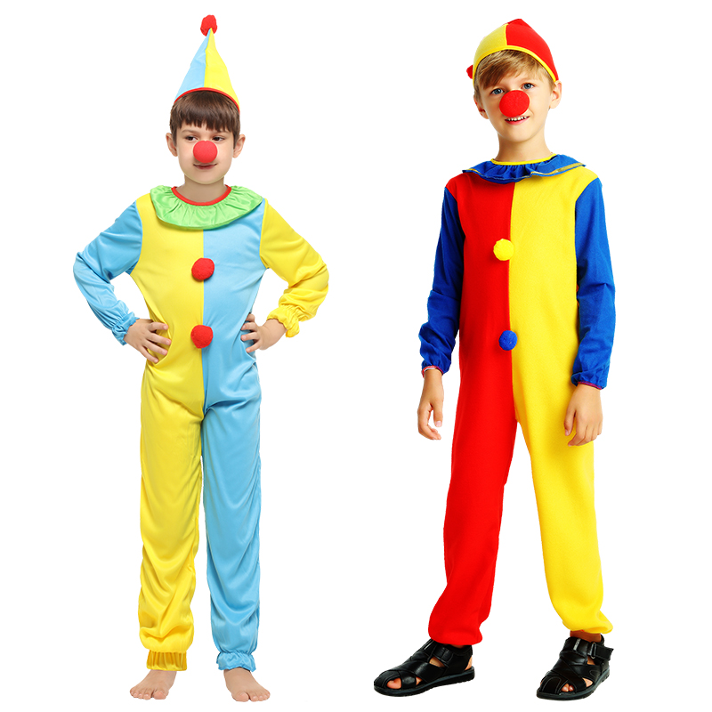 Magic show children's costume cos masquerade stage costumes play clown clothes red and yellow clown clothes