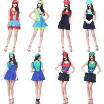 Pipe lesbian super Mary costume adult masquerade female show cosplay costume mushroom head Mario dress