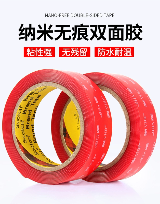 3M VHB Keo dán hai mặt mạnh mẽ Metro Nano-Trong suốt siêu mỏng Độ nhớt cao không lừa đảo thiếu nhãn dán Cố định Tường kính Gạch không thấm nước Nhiệt độ cao Etc Băng keo ma thuật acrylic