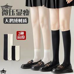 ຖົງຕີນແມ່ຍິງກາງ-calf socks summer thin jk velvet calf socks black stockings pressure stovepipe half-length stockings