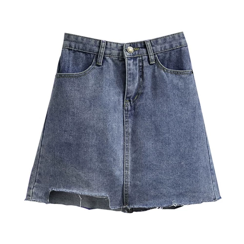 Осенняя приталенная джинсовая юбка, подходит для полных девушек, в корейском стиле, высокая талия, большой размер, А-силуэт