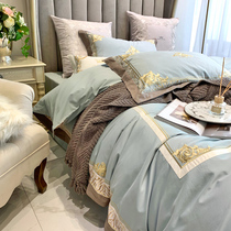 European polished four-piece cotton bedding light luxury 120 autumn and winter thick cotton warm kit bedding