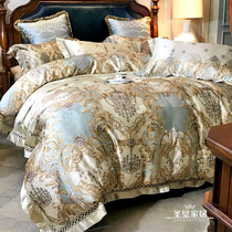 European high-precision brocade four-piece model room cotton jacquard 1 8 bedding sheets bed sheets six pieces 2 0