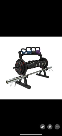 Double-layer dumbbell rack double-layer two-layer dumbbell rack kettlebell rack barbell plate rack barbell rack household multi-functional dumbbell rack