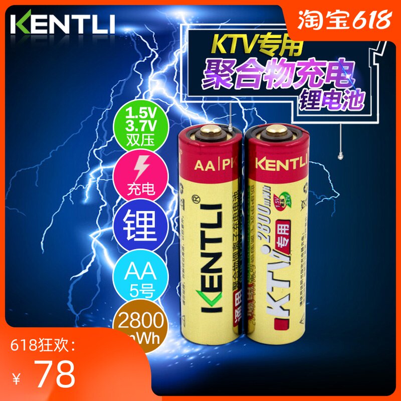 KENTLI KTV rechargeable battery No 5 2 wireless microphone microphone camera flash for toys