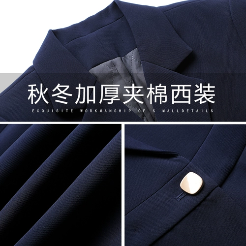 Стеганый пиджак классического кроя, осеннее ювелирное украшение для работы, увеличенная толщина