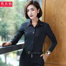 Black shirt Women fashion temperament long sleeve professional dress design sense niche suit interior base shirt shirt