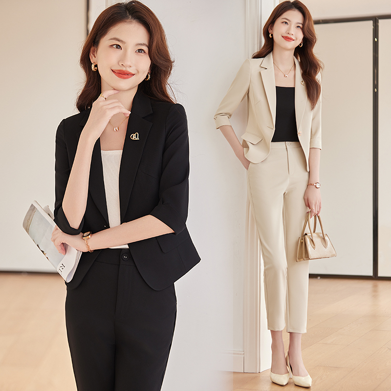 Black Blazer for Women, Short Style for Petite Figures, 2026 New Summer Thin Style, High-End Professional Attire Suit