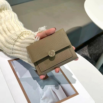 Genuine Leather Wallet Woman short 2022 new small and refined high-end zero Money bag Multi-clamp Money clip Large-capacity leather clip