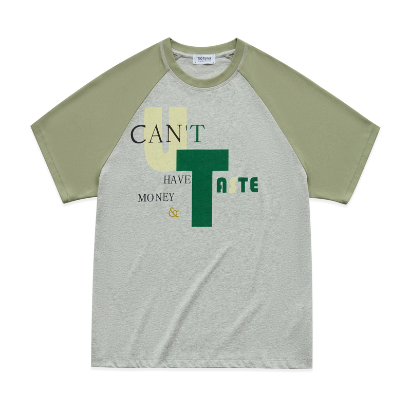 Too Twin3 Money and Taste Digital Print Raglan Sleeve Short Wide Short Sleeves