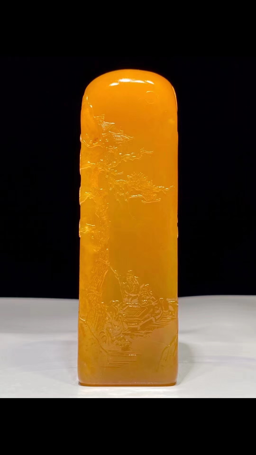 Tianhuangshi seal Shoushan stone chapter material chicken blood stone decoration Ya'an green hand piece master work seal engraving name chapter