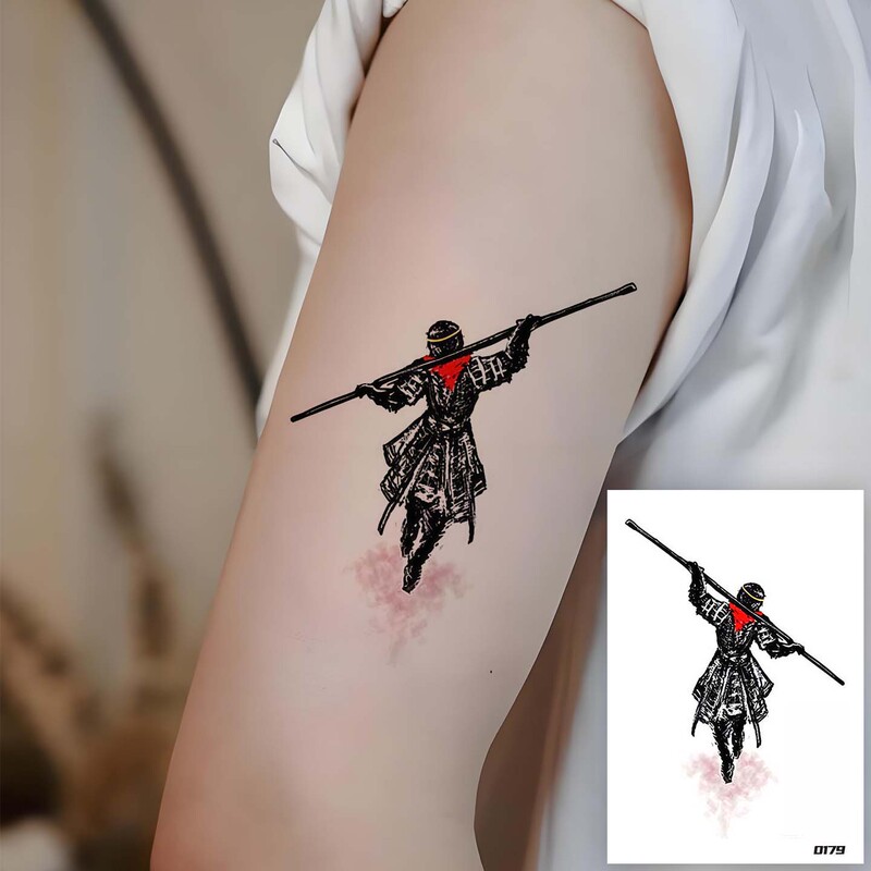 Supreme Treasure Flower Arm Tattoo Sticker Sun Wukong Monkey Male Waterproof Temporary Washable Photo Makeup Sticker Female Forearm