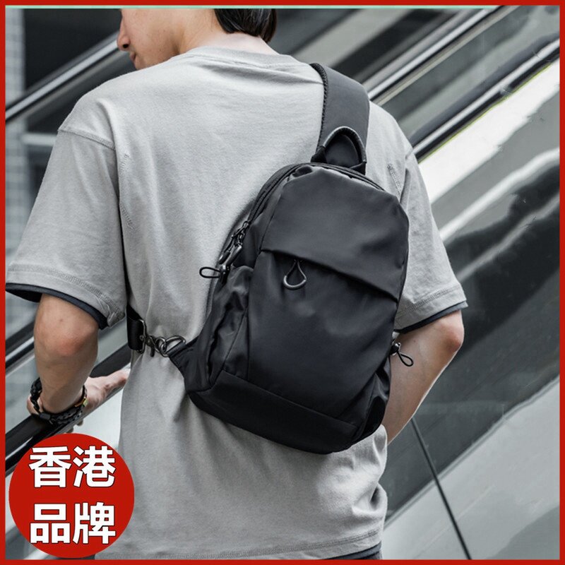 Hong Kong Men's Slanted Satchel 2022 New Casual Men's Bag Multifunction Chest Bag Single Shoulder Bag Inclined Cross Small Scapegoat Tide Cards