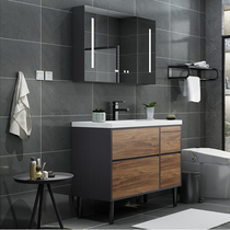 Nordic bathroom cabinet combination modern simple bathroom wash cabinet combination American grooming basin floor cabinet hanging cabinet