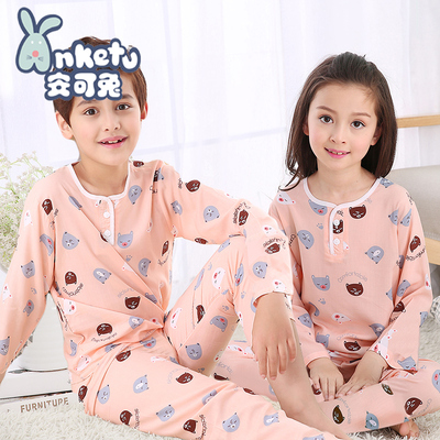 儿童睡衣女童夏季中大童小女孩绵绸长袖薄款空调服宝宝家居服套装