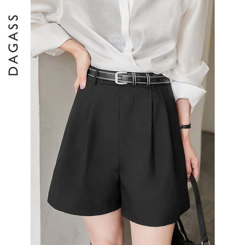 Black Suit Shorts Women's Summer Slim Design Sense 50% Pants Small Subhigh Waist Display Slim Loose Casual Mid Pants