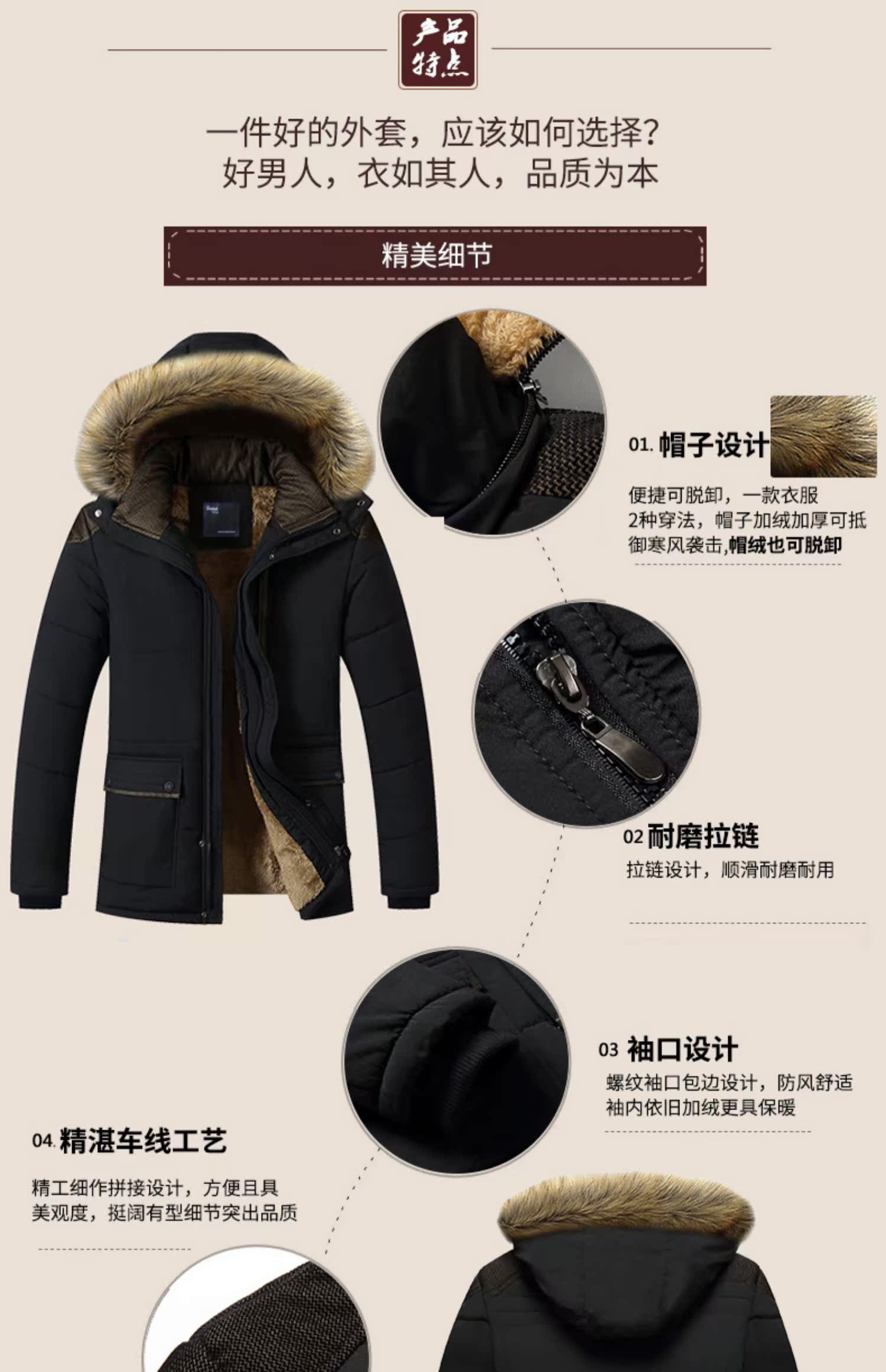 Áo khoác nam trung niên mùa đông cộng với nhung dày ấm áp quần áo bố mặc áo khoác cotton cũ áo khoác nam cao cấp