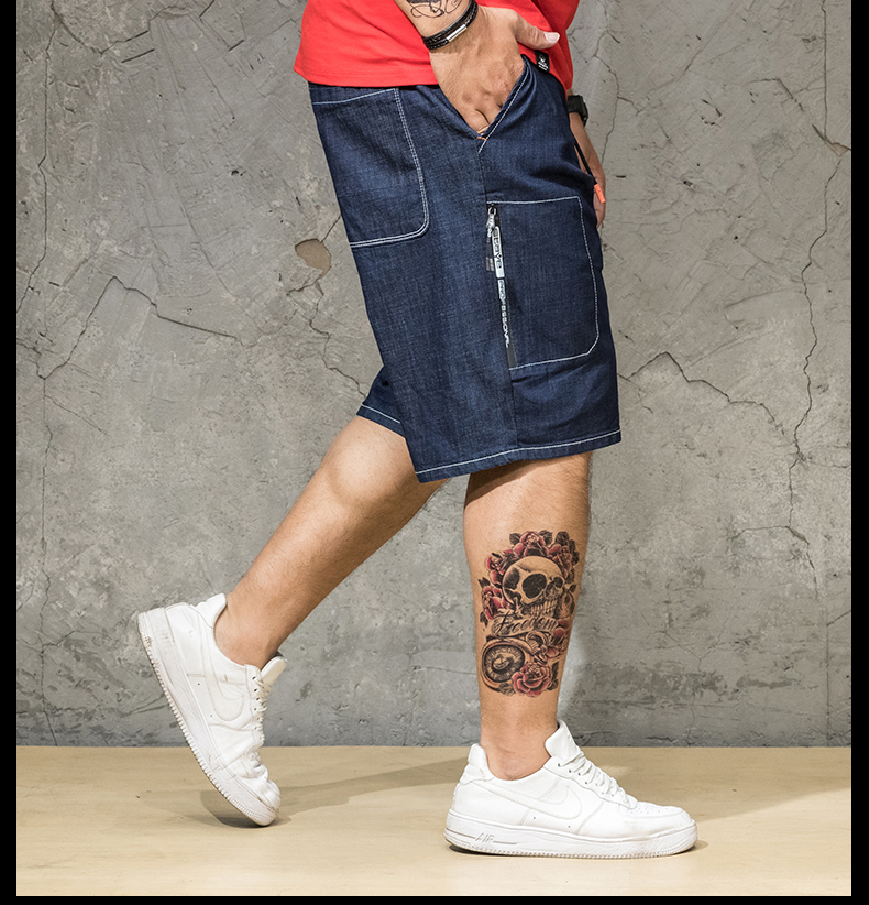 Tide thương hiệu quần áo nam cộng với phân bón XL quần dài chất béo denim giản dị thêm quần rộng mùa hè rộng quần mỏng - Quần jean quần jean nam ống suông